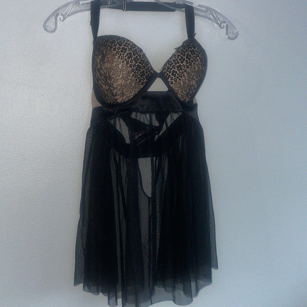 Victorias Secret Eyelash Lace Babydoll Bra Size 34DD - Picture 2 of 12